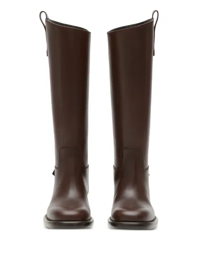 Burberry Cavalier Equestrian-knight Calf Leather Boots In Multi