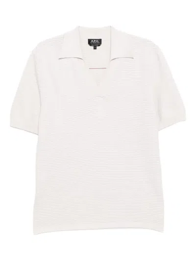 Apc A. P.c. Livio Polo Paa Heathered Ecru In White
