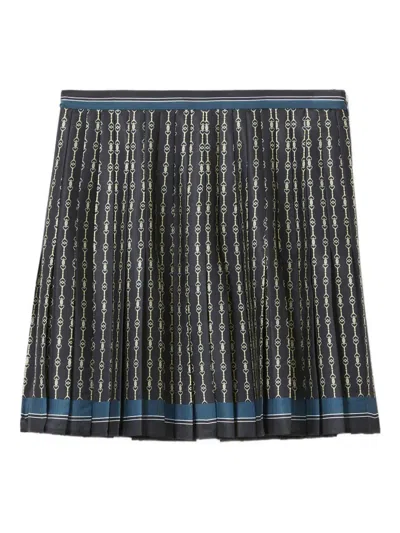 Claudie Pierlot Womens Dark Print Pleated Branded-print Woven Mini Skirt In Black