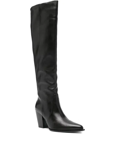 Stuart Weitzman 85mm Knee-high Pointed-toe Boots In Animal Print