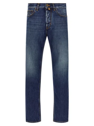 Jacob Cohen Belt Loops Contrast Stitching Faded Jeans In Blue
