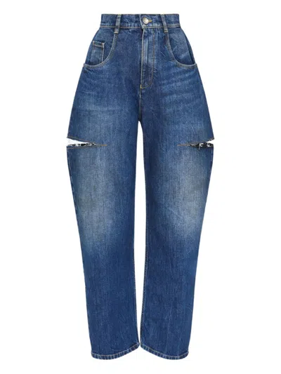 Maison Margiela Cut-out Jeans In Blue