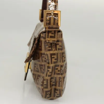 Pre-owned Fendi Baguette Brown Canvas Shoulder Bag ()