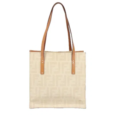 Pre-owned Fendi White Canvas Tote Bag ()