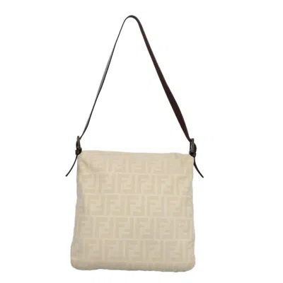 Pre-owned Fendi Zucchino Beige Canvas Shoulder Bag ()