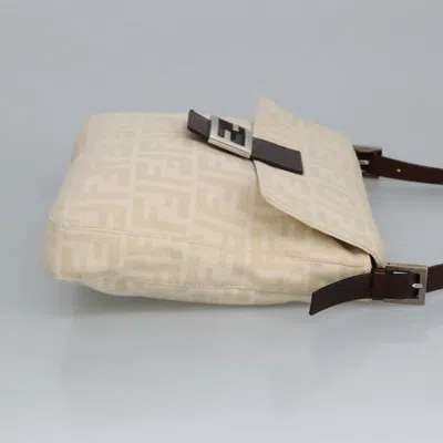 Pre-owned Fendi Zucchino Beige Canvas Shoulder Bag ()