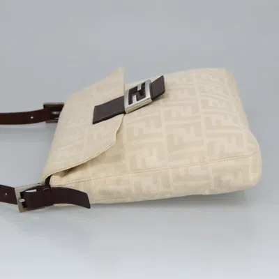 Pre-owned Fendi Zucchino Beige Canvas Shoulder Bag ()
