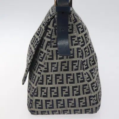 Pre-owned Fendi Zucchino Navy Canvas Shoulder Bag ()