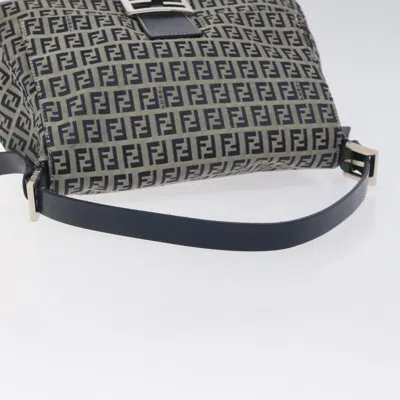 Pre-owned Fendi Zucchino Navy Canvas Shoulder Bag ()