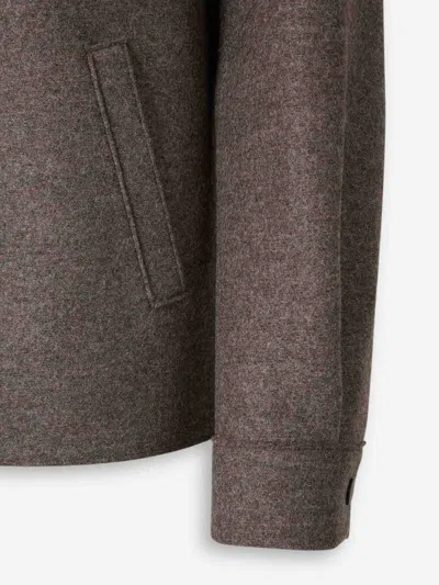 Harris Wharf London Snap-button Shirt Jacket In Brown