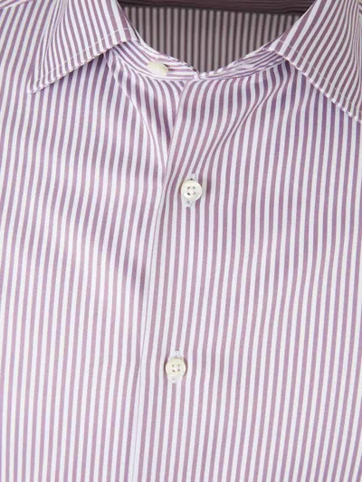 Canali Striped Pattern Shirt In Pattern