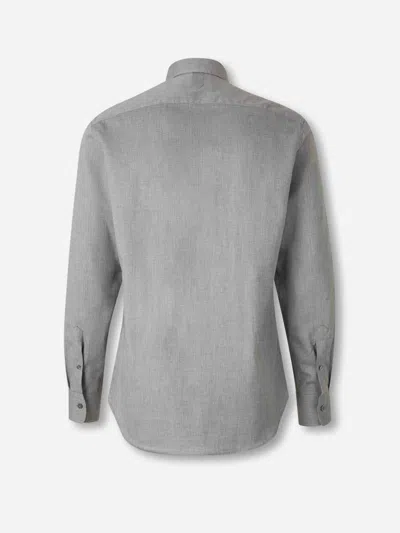 Canali Casual Cotton Shirt In Gray