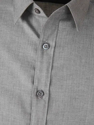 Canali Casual Cotton Shirt In Gray