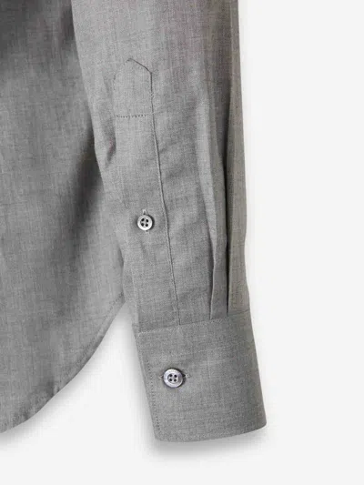 Canali Casual Cotton Shirt In Gray