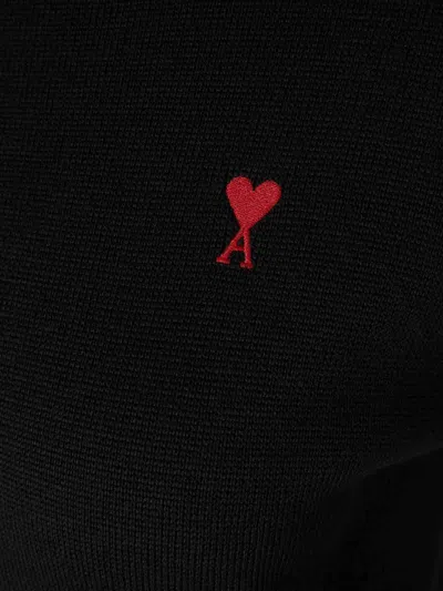 Ami Alexandre Mattiussi Ami Paris Women Ami De Coeur Turtleneck Sweater In Black