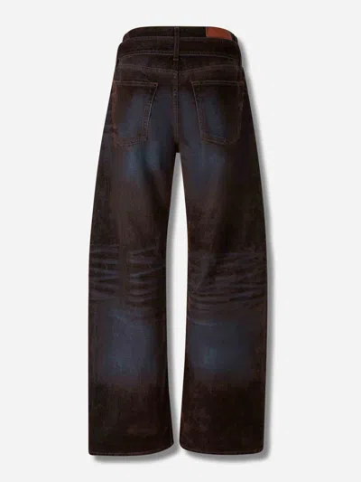 Acne Studios Belted Loose-leg Jeans In Black