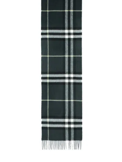 Burberry Green Cashmere Scarf In Multi