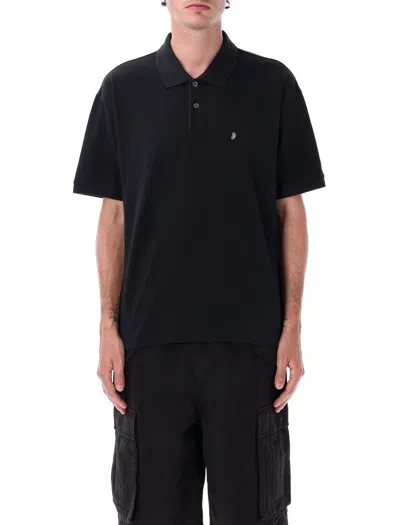 Stussy Classic Pique Polo Shirt In Black
