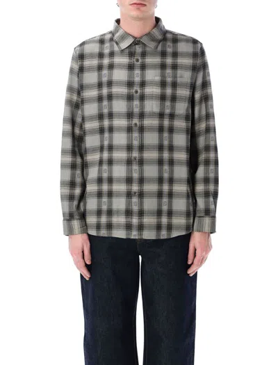 Stussy Ex Files Plaid Shirt In Gray