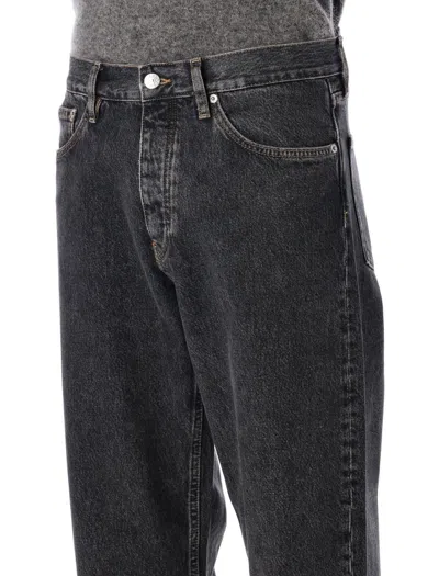 Sunflower Loose Fit Black Stone Washed Organic Denim Jeans In Multi