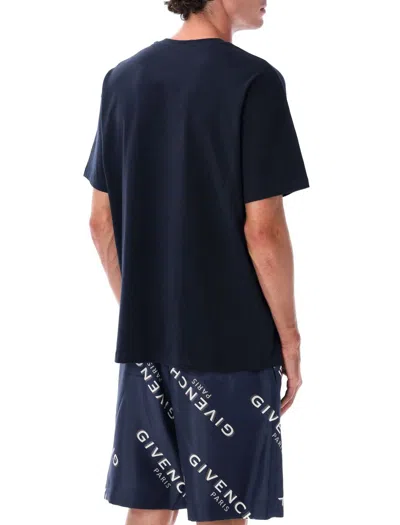 Givenchy Relaxed Fit Black Cotton T-shirt With Bold Logo Print In Multi