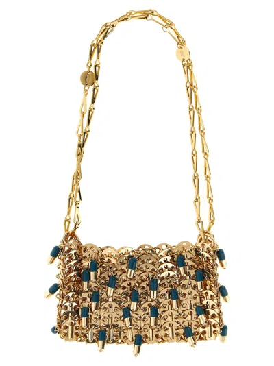Rabanne 1969 Nano Pils Shoulder Bag With Embellishments In Gold