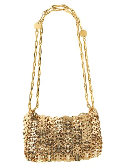 Rabanne 1969 Nano Pils Shoulder Bag With Embellishments In Gold