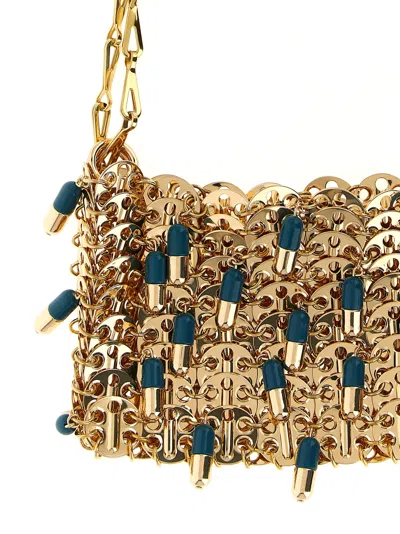 Rabanne 1969 Nano Pils Shoulder Bag With Embellishments In Gold