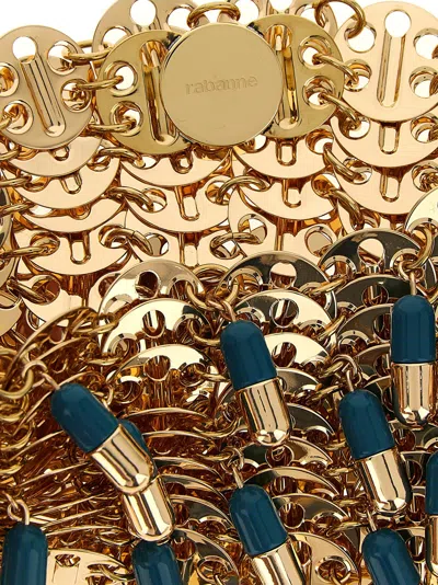 Rabanne 1969 Nano Pils Shoulder Bag With Embellishments In Gold