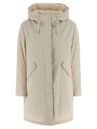 Yves Salomon 2-in-1 Parka Puffer Jackets White In Neutral