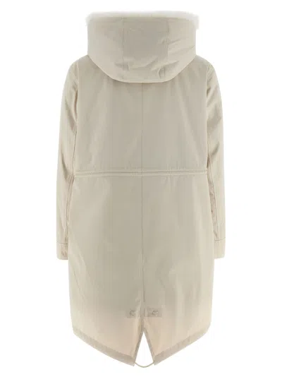 Yves Salomon 2-in-1 Parka Puffer Jackets White In Neutral