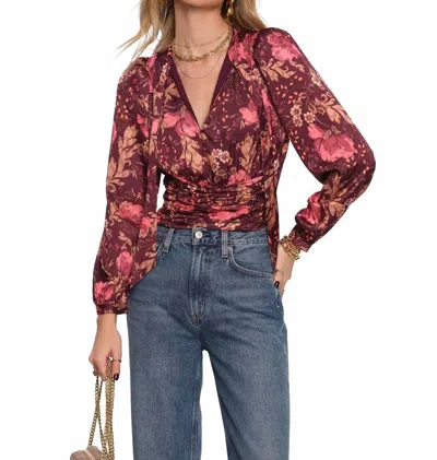 Heartloom Lindy Long Sleeve Top In Purple Multi In Red