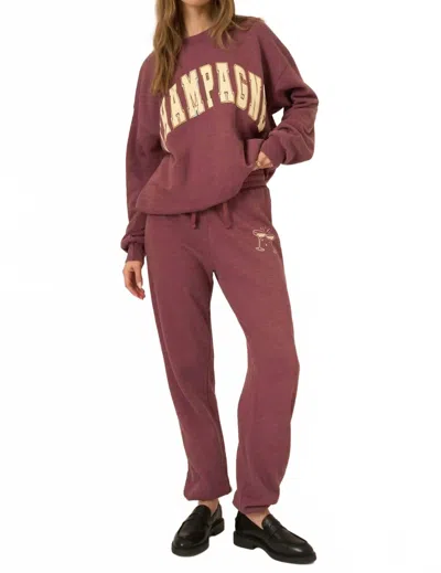 Project Social T Champagne Glasses Jogger Pants In Merry Merlot In Pink