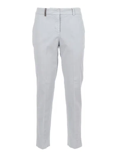 Peserico Tailored Grey Trousers With Straight Leg Cut In Gray