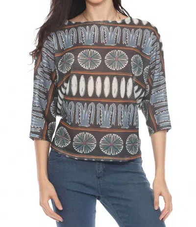 Isle By Melis Kozan Tribal Dodi Sweater Top In Multi In Gray