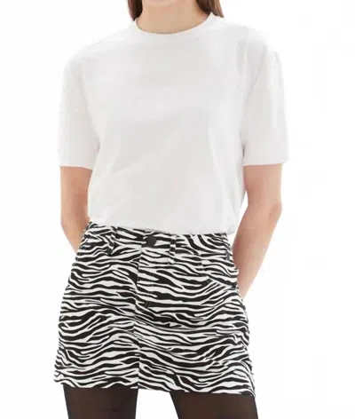 Chrldr Pearl Sleeve Wide Tee In White In White