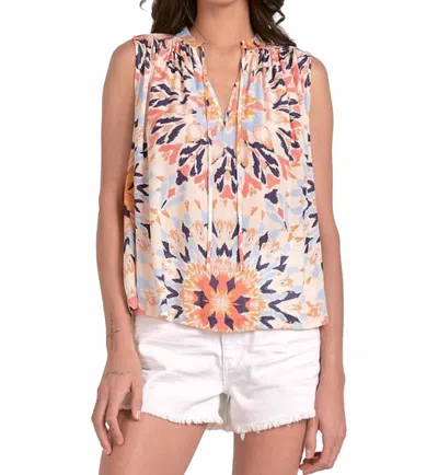 Elan Sleeveless Kaleidoscope Top In Multicolor In Multi