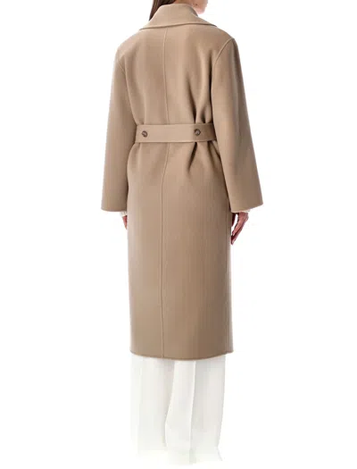 Alberta Ferretti Alberta Ferreti Coat In Double-face Wool In Neutral