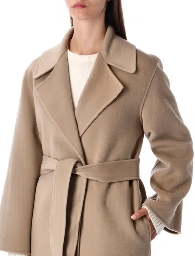 Alberta Ferretti Alberta Ferreti Coat In Double-face Wool In Neutral