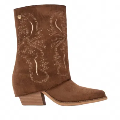 Xti Women's 144470 Block Heeled Booties In Camel In Brown