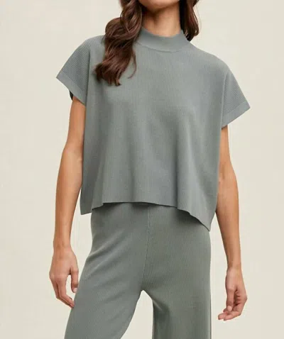 Wishlist Malti Lounge Top In Faded Olive In Gray