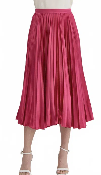 Entro Party Starter Metallic Pleated Skirt In Pink In Pink