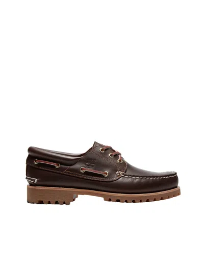 Timberland Boat Shoes Authentic 3-eye Lug Handsewn Marrone In Brown