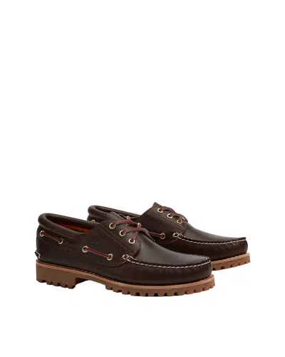Timberland Boat Shoes Authentic 3-eye Lug Handsewn Marrone In Brown