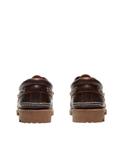 Timberland Boat Shoes Authentic 3-eye Lug Handsewn Marrone In Brown