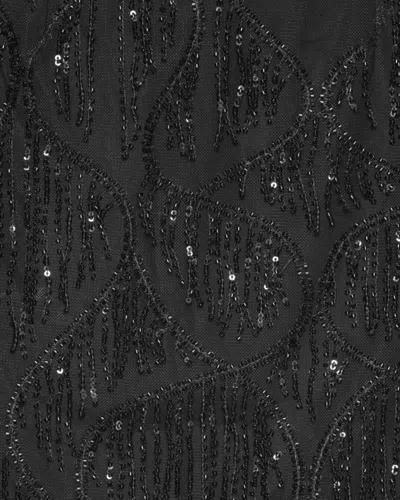 Rotate Birger Christensen Mini Skirt With Abstract Sequin And Bead Embellishments In Black