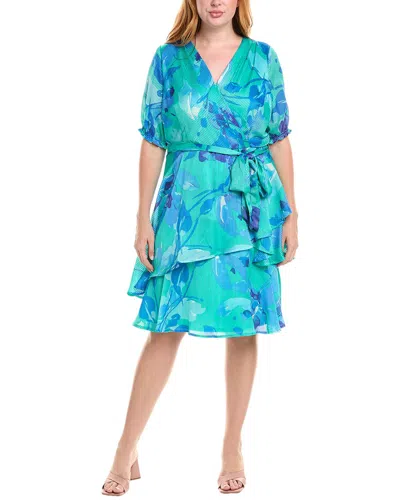 Tahari Asl Plus Tiered Mini Dress In Green