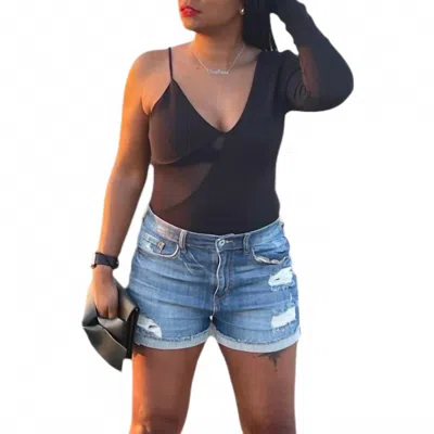 Jbla One Sleeve Bodysuit In Black In Black