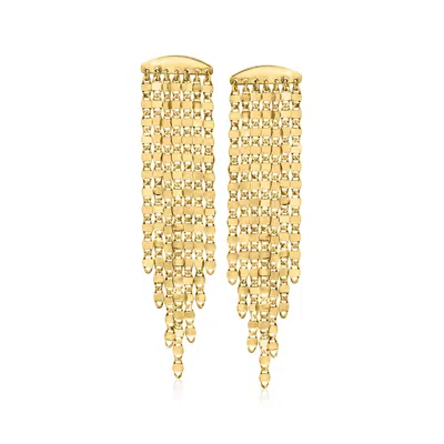 Ross-simons Italian 18kt Gold Over Sterling Mirror-link Chandelier Earrings In Gold