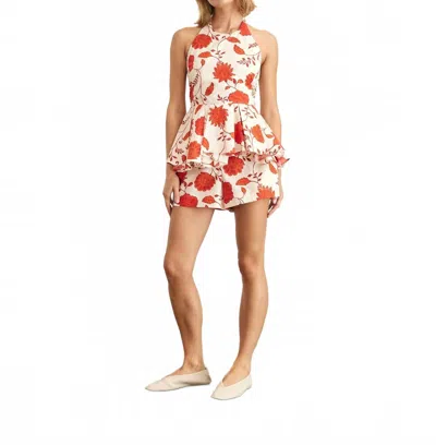 Tanya Taylor Celeste Top In Cream Tomato In Neutral